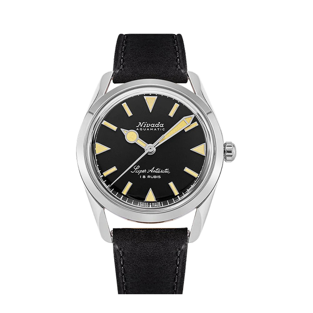 Nivada Grenchen Super Antarctic 35 Black - Beige Luminova / Stainless Steel / Black
