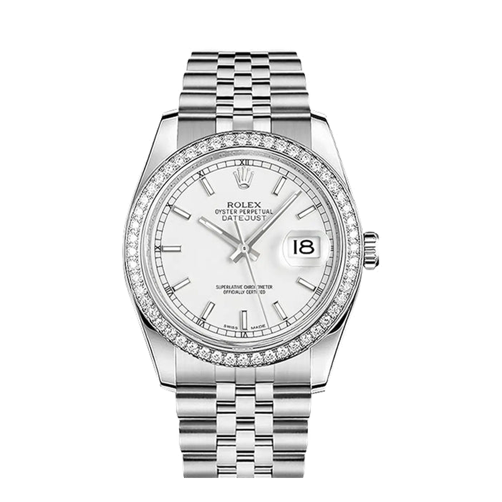 Rolex Datejust 36 Stainless Steel Diamond / Jubilee / White