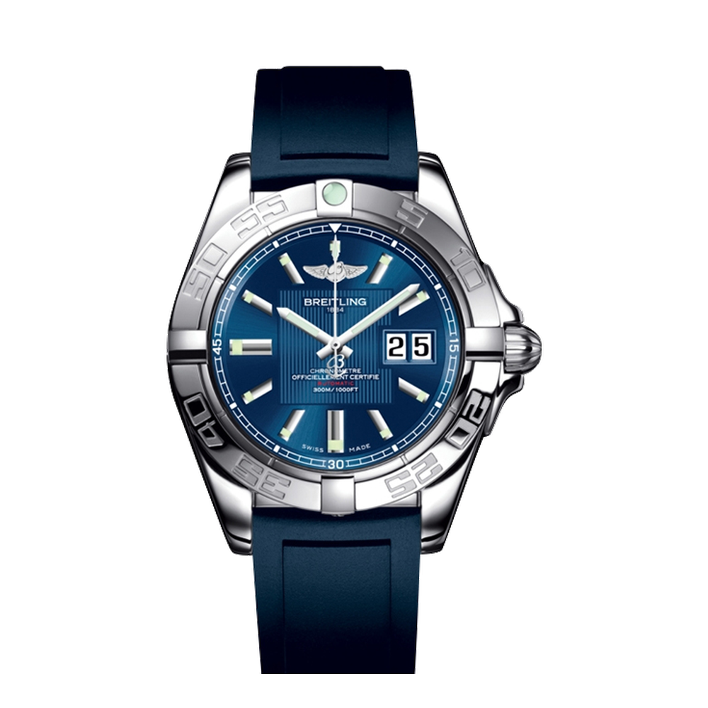 Breitling Stainless Steel / Metallica Blue Blue/Navy Dial Straps