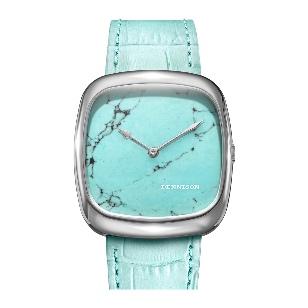 Dennison Natural Turquoise Stone In Steel Blue/Navy Dial Straps