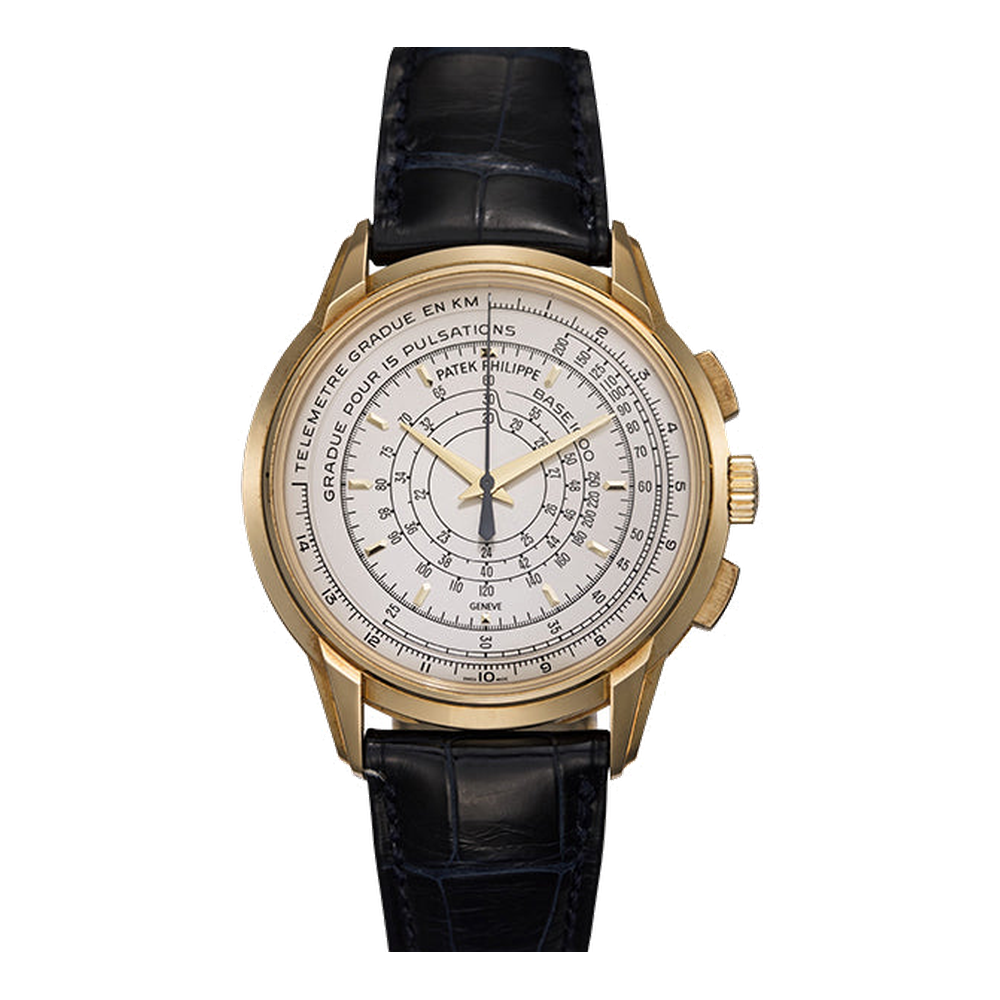 Patek Philippe Multi-Scale Chronograph 5975 Yellow Gold / 175th Anniversary White Dial Straps