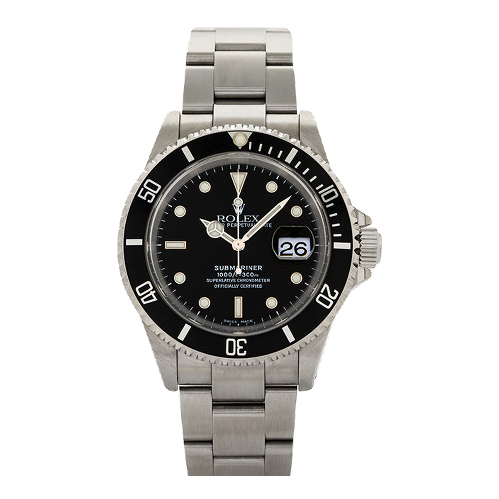 Rolex Submariner Date 16610 SuperLuminova Black Dial Straps