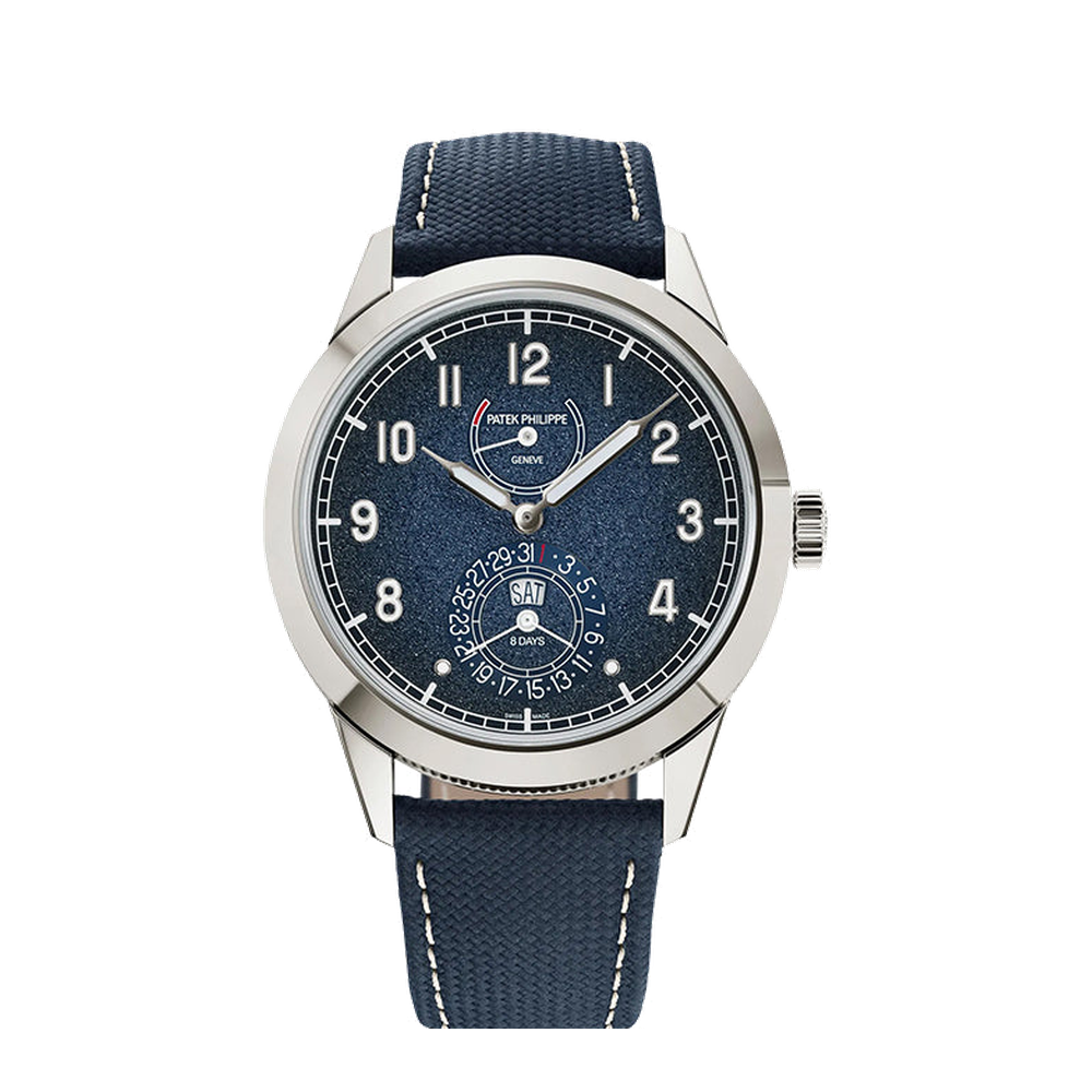 Patek Philippe Calatrava 8-Day White Gold/Blue Blue / Navy Dial Straps