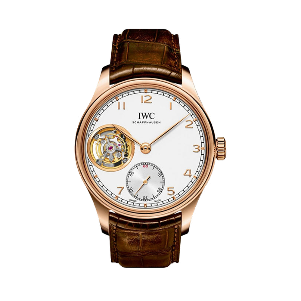 IWC Portugieser Tourbillon Hand-Wound Red Gold White Dial Straps
