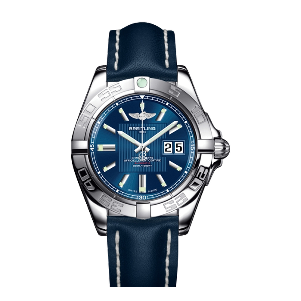 Breitling Stainless Steel / Metallica Blue Blue/Navy Dial Straps