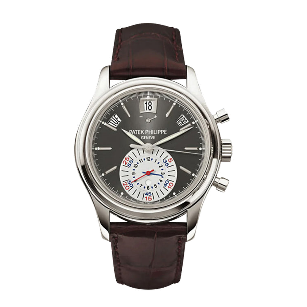 Patek Philippe Annual Calendar Chronograph 5960 Platinum / Grey Black Dial Straps