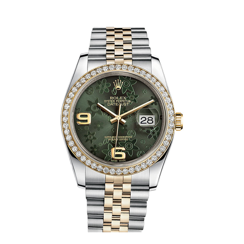 Rolex Datejust 36 Rolesor Yellow Diamond / Jubilee / Green Flora