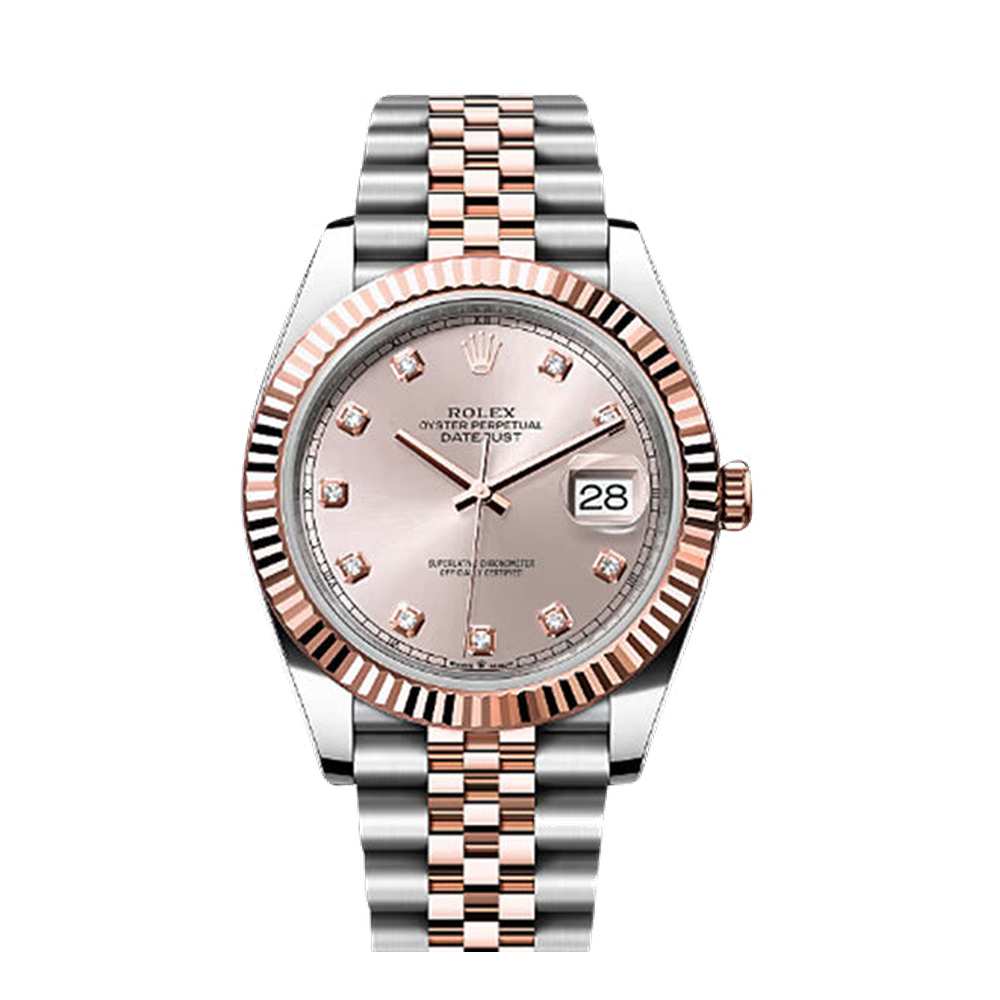 Rolex Datejust 41 Rolesor Everose Fluted / Oyster / Sundust
