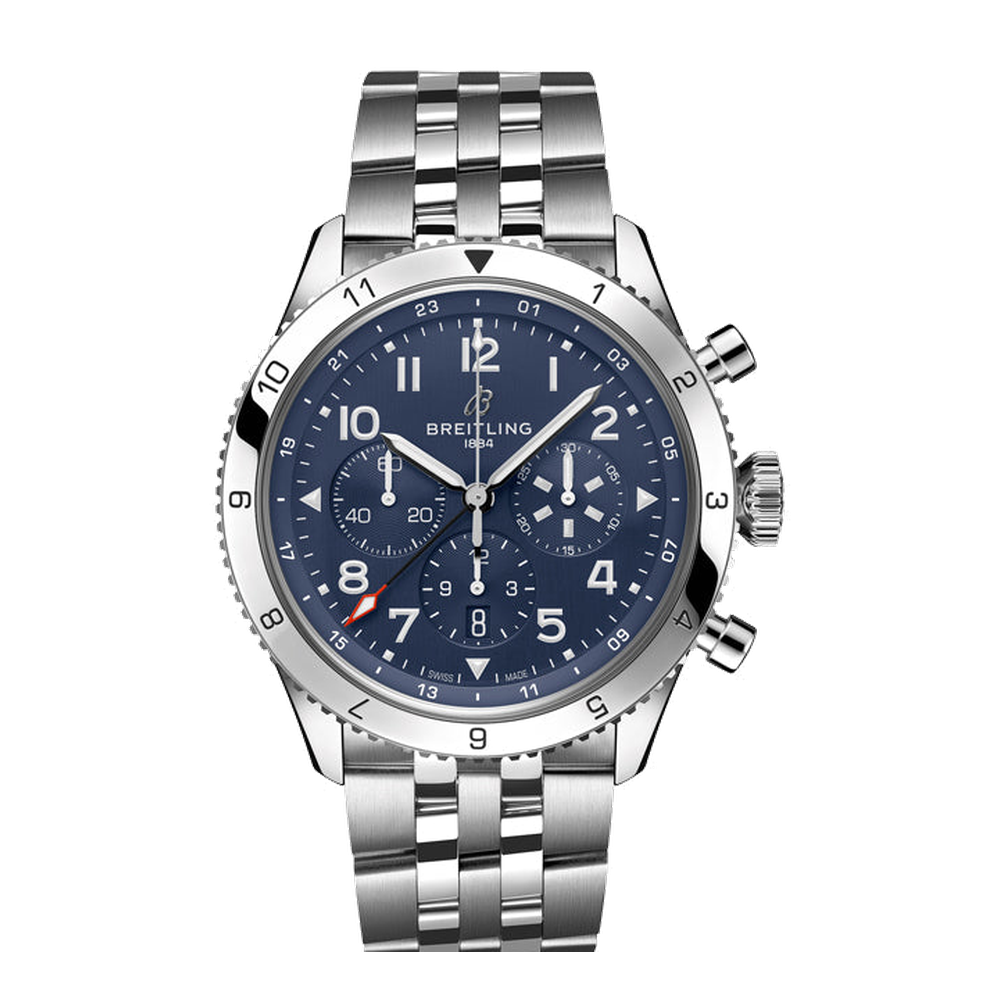 Breitling Super AVI B04 Chronograph GMT 46 Tribute to Vought F4U Corsair Blue / Navy Dial Straps