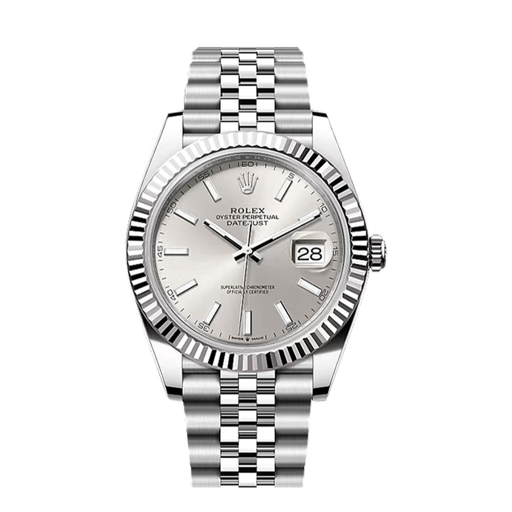 Rolex Datejust 41 Stainless Steel Fluted / Jubilee / Silver