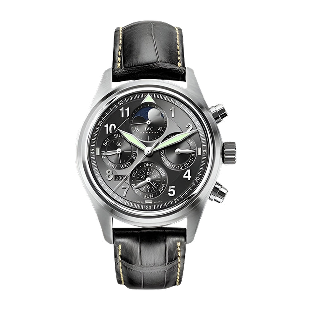 IWC Pilot's Watch Spitfire Chronograph Perpetual Calendar Stainless Steel / Black / Sincere