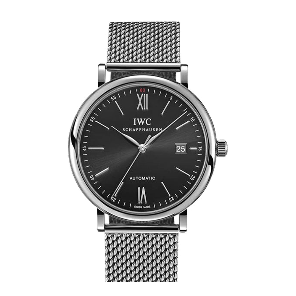 IWC Portofino Automatic Stainless Steel / Black / Milanese