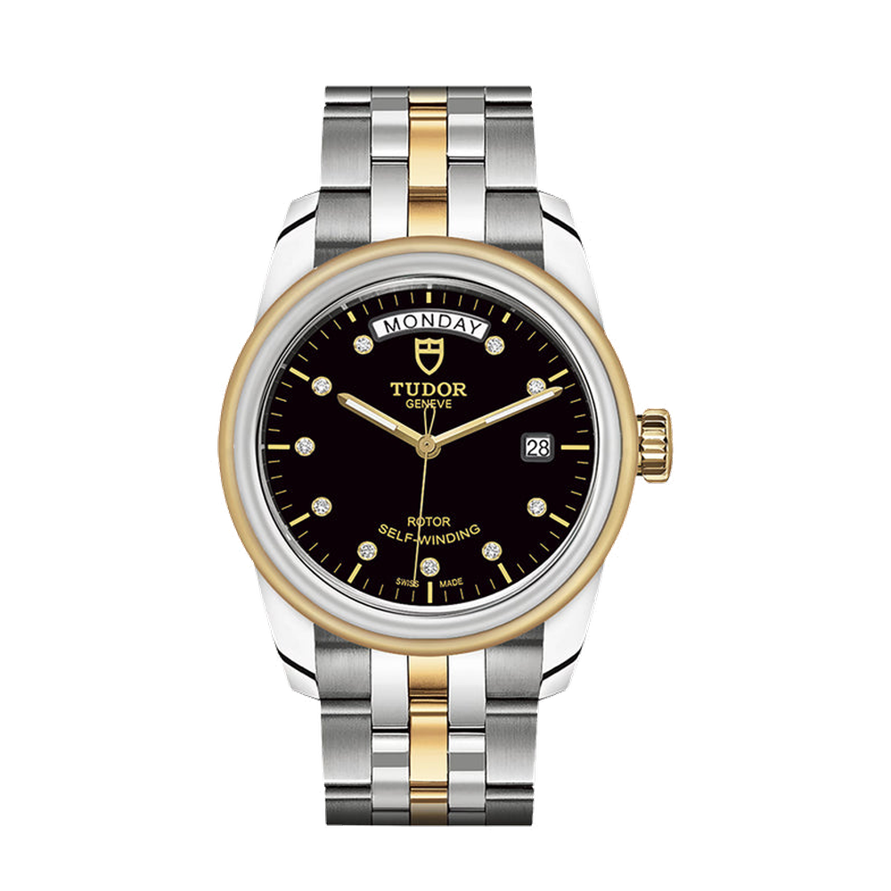 Tudor Glamour Day + Date Black Dial Straps