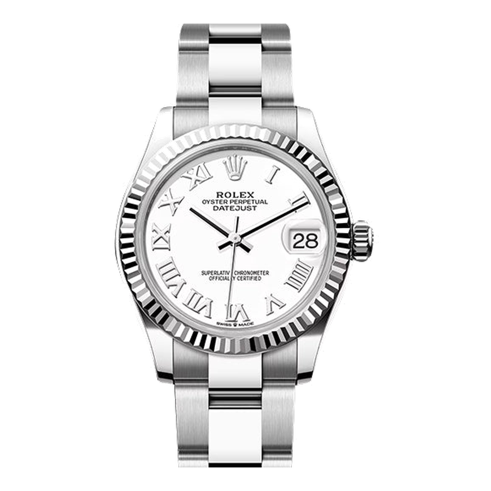 Rolex Datejust 31 Stainless Steel Fluted / Oyster / White - Roman