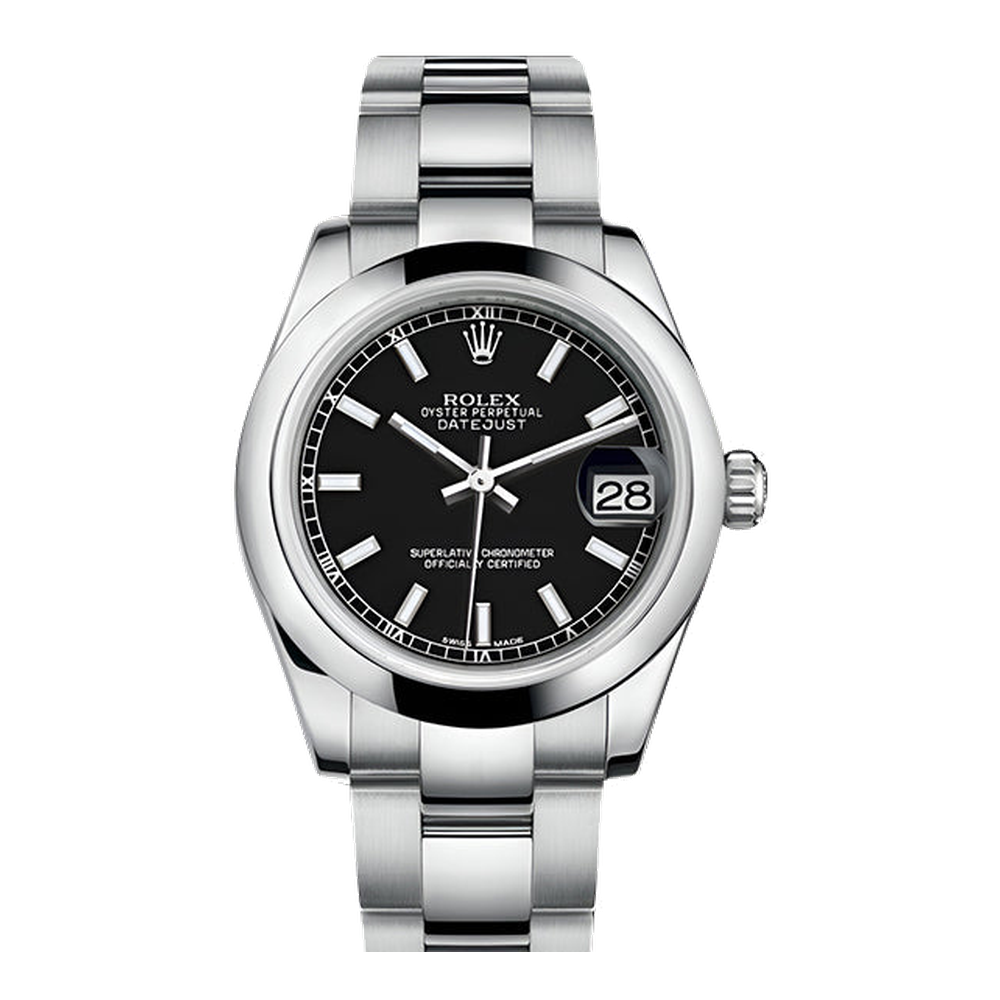 Rolex Datejust 31 Stainless Steel Domed / Jubilee / Black Roman
