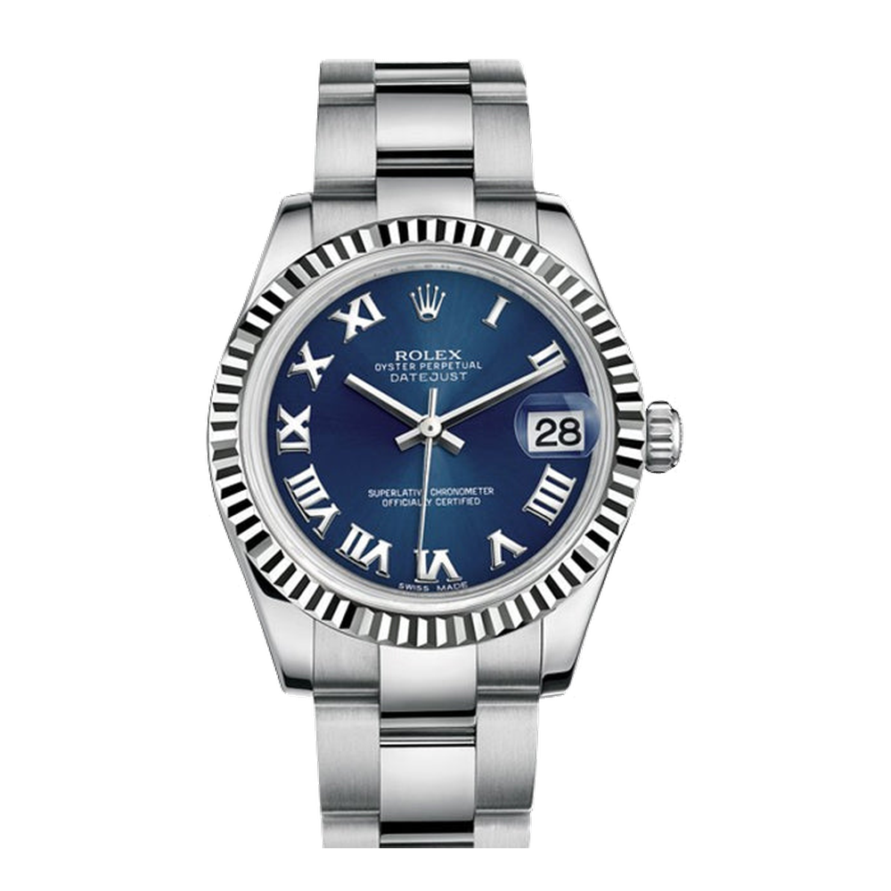 Rolex Datejust 31 Stainless Steel Fluted / Oyster / Blue - Roman