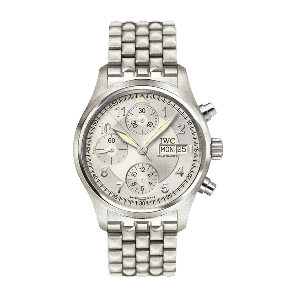 IWC Pilot's Watch Spitfire Chronograph Stainless Steel / Silver / Spanish / Bracelet