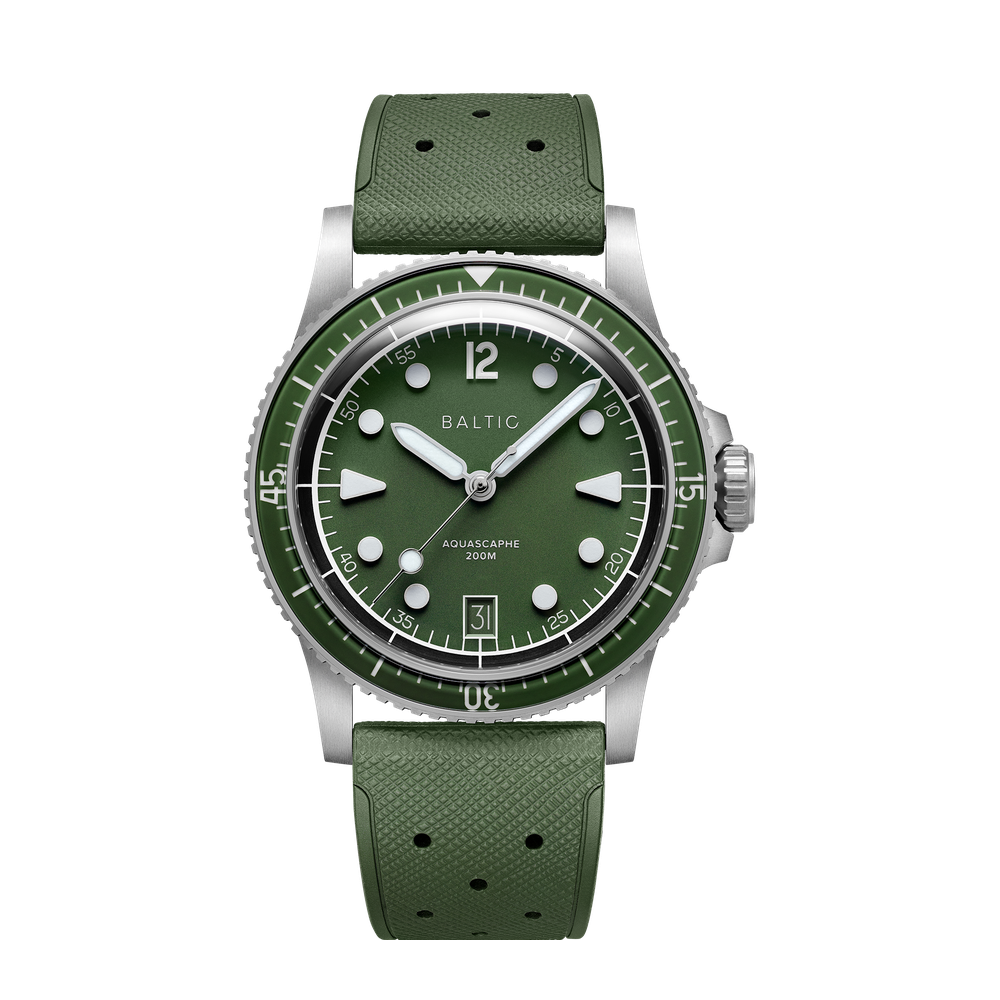 Baltic Aquascaphe MK2 Green 37mm Date Green Dial Straps