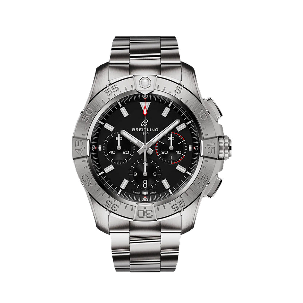Breitling B01 Chronograph 44 Black Dial Straps