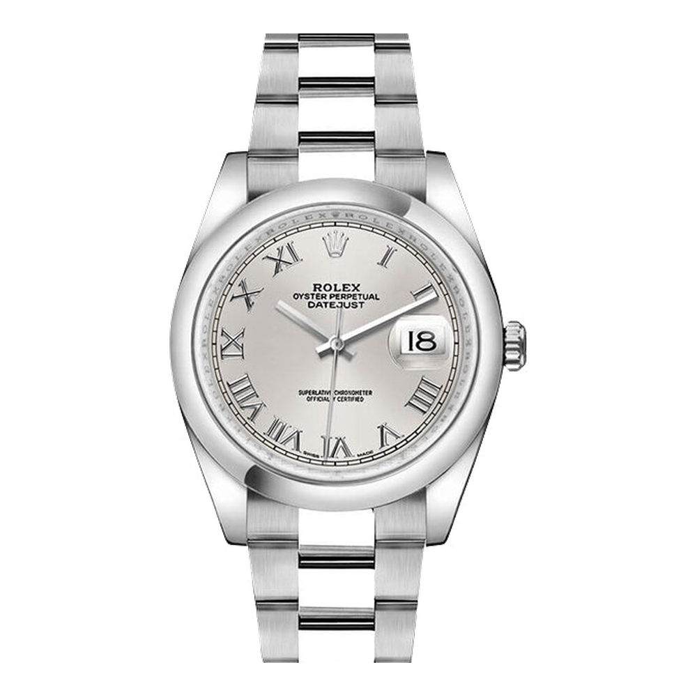 Rolex Datejust 36 Stainless Steel Domed / Oyster / Rhodium Roman