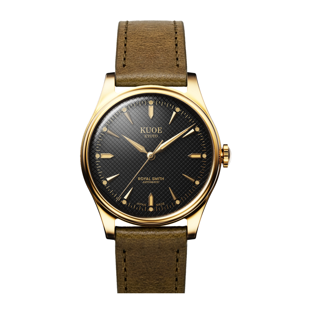 Kuoe Kyoto 90-006 Classic Black dial / 35 mm / Yellowgold case