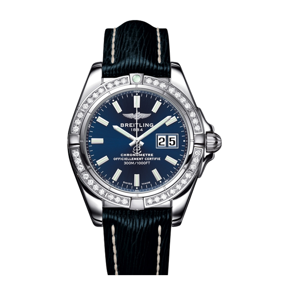 Breitling Stainless Steel / Diamond / Horizon Blue / Sahara Blue/Navy Dial Straps