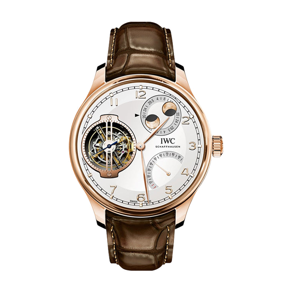 IWC Portugieser Constant-Force Tourbillon Double Moon Red Gold / Silver