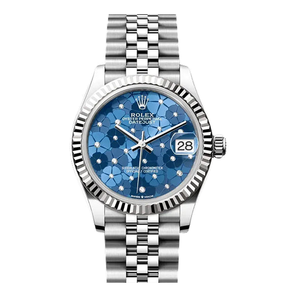 Rolex Datejust 31 Stainless Steel Fluted / Jubilee / Blue - Floral