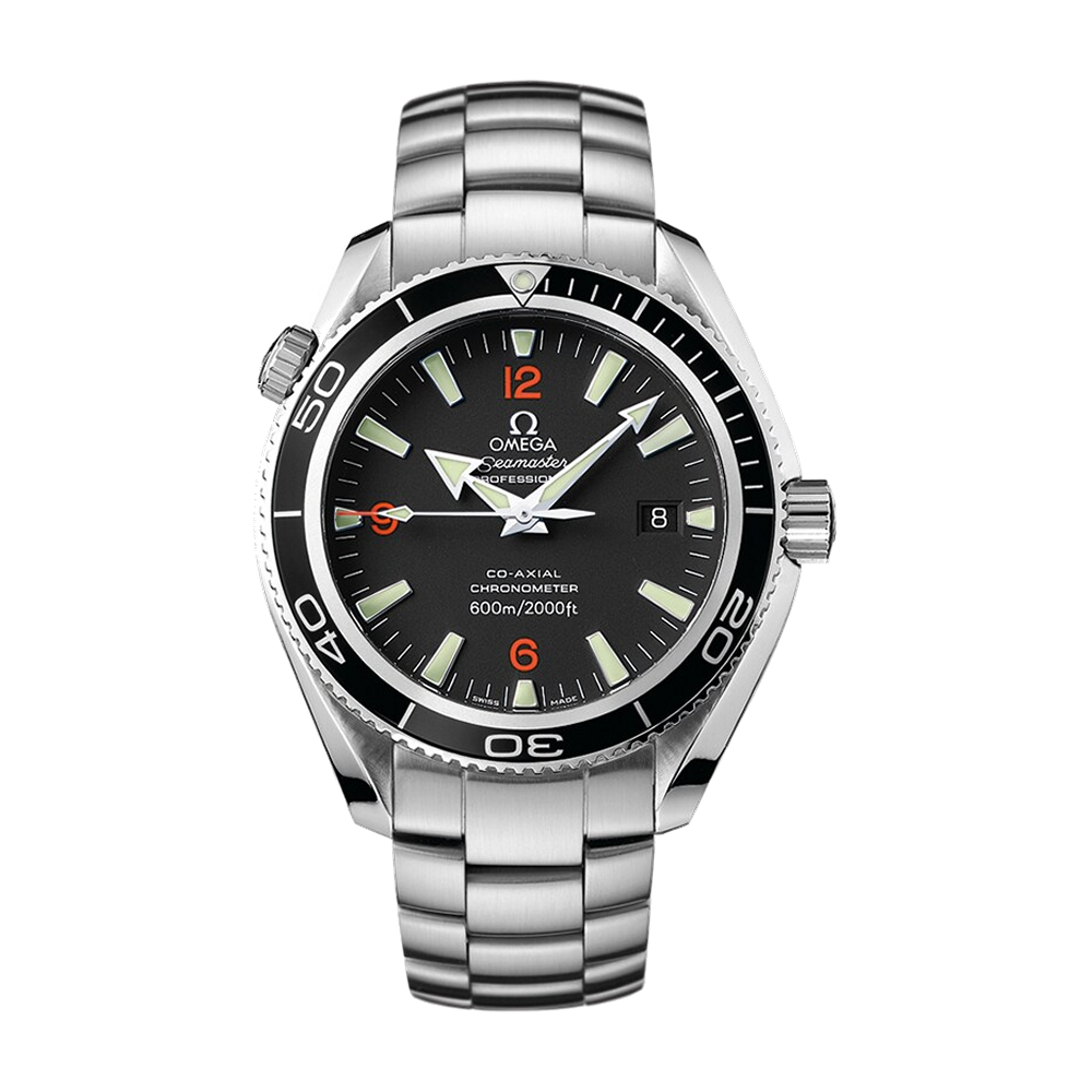 Omega Planet Ocean 42 mm Black Orange Numerals Bracelet