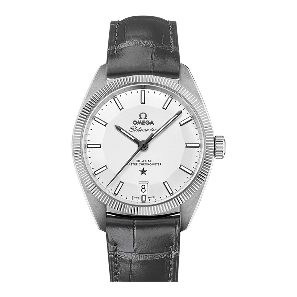 Omega Globemaster 39 mm Silver Grey Leather