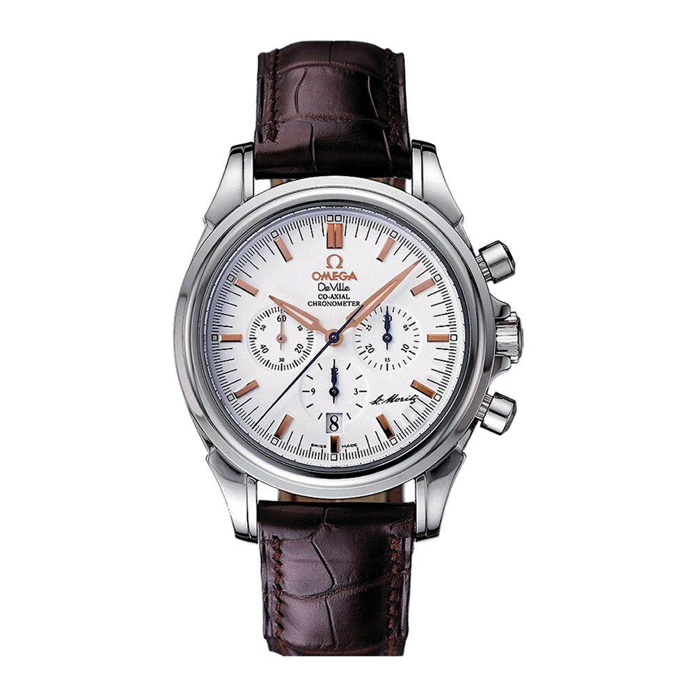 Omega Co-Axial Chronograph St. Moritz 41 mm White Leather