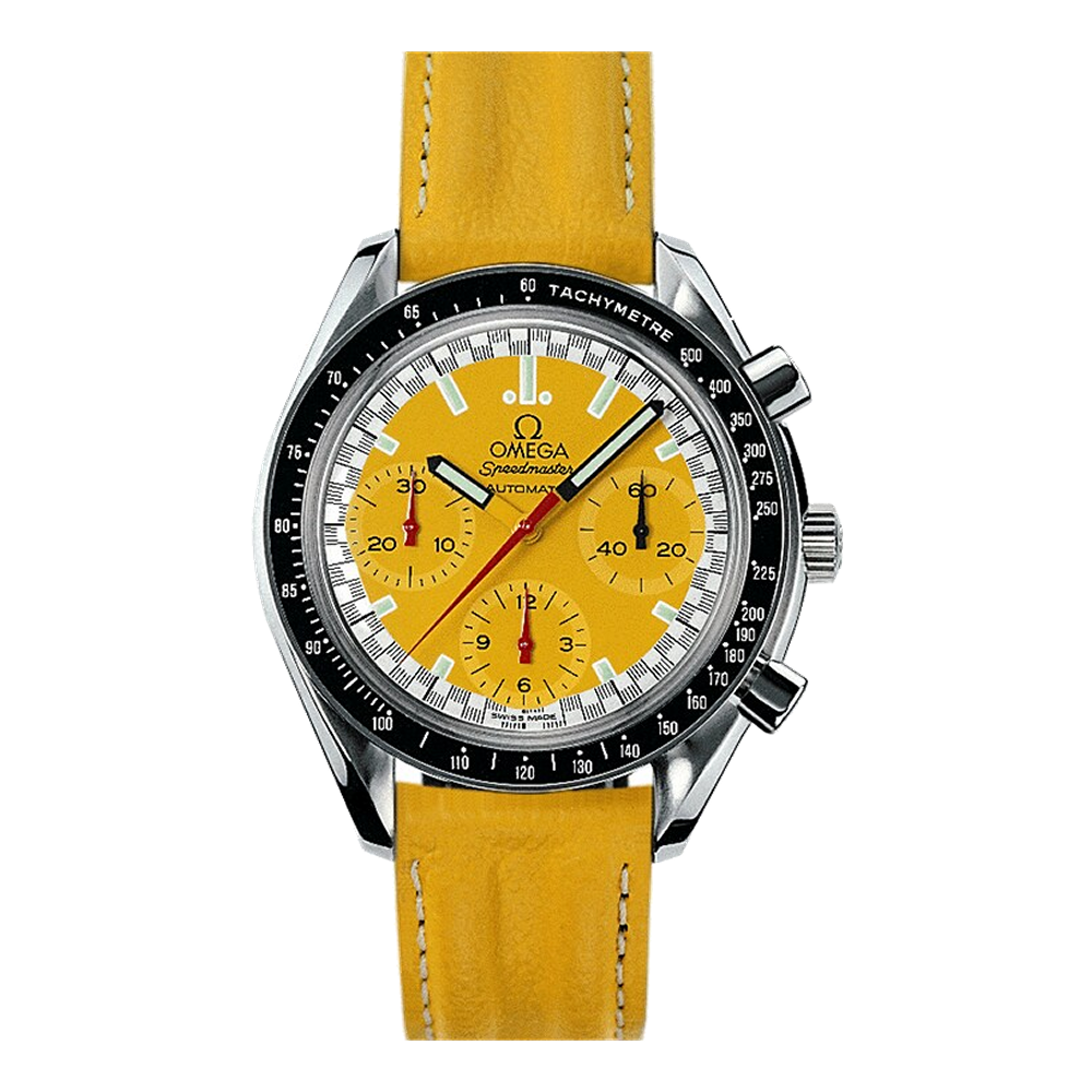 Omega Reduced Schumacher Yellow 39 mm Leather