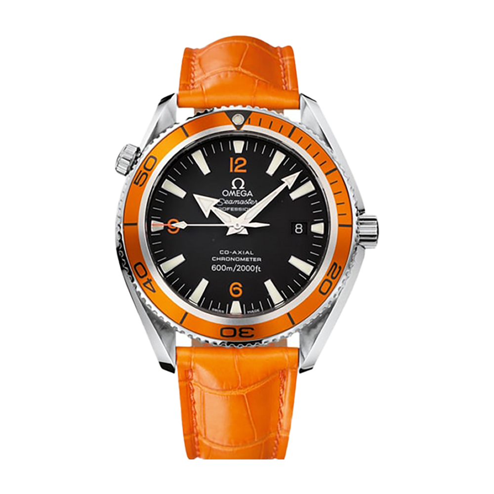 Omega Planet Ocean 42 mm Black Orange Leather