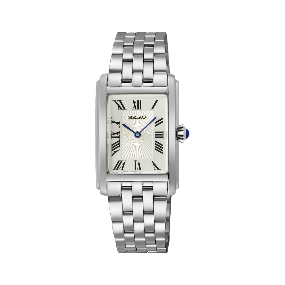 Seiko Quartz Ladies Rectangular White Dial