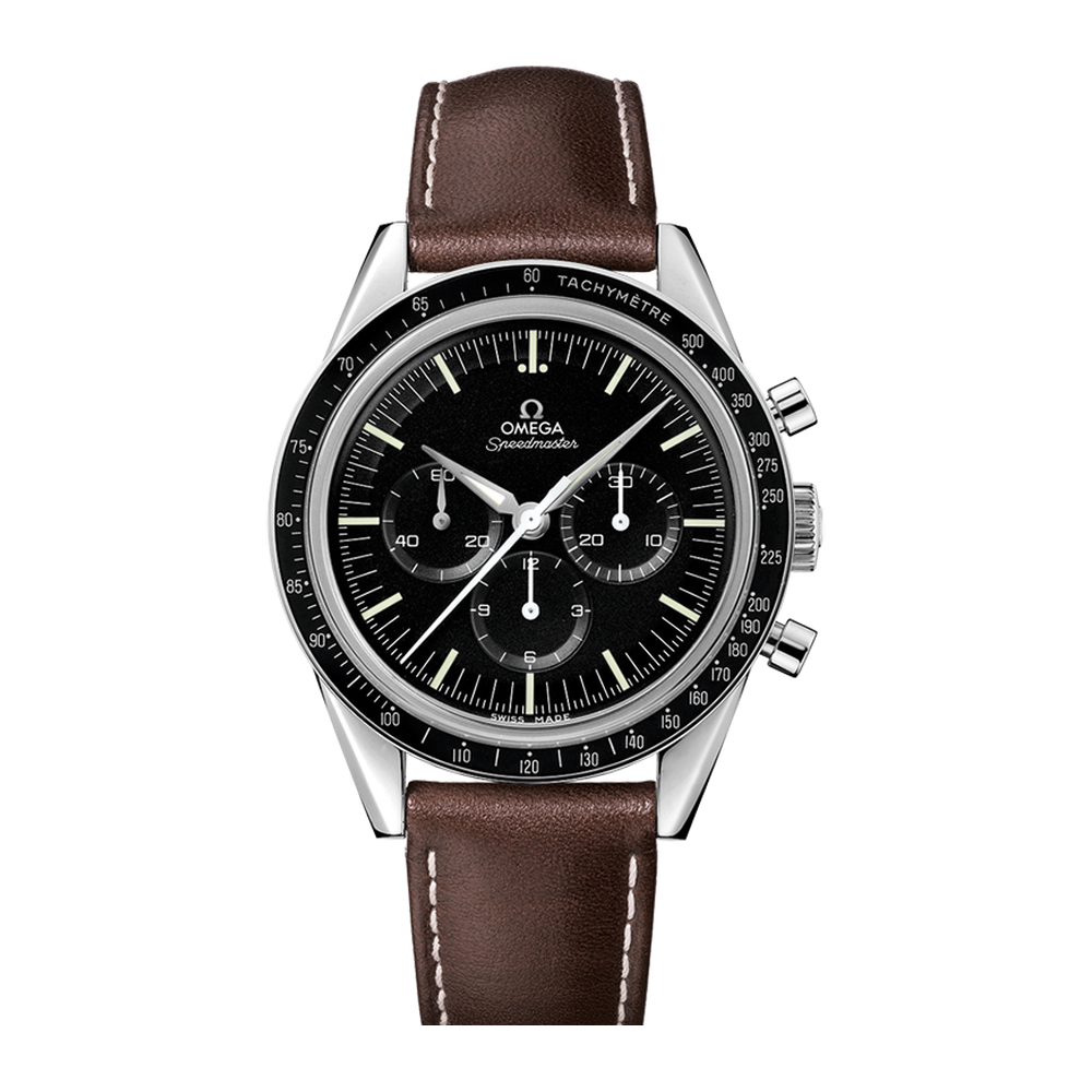 Omega First Omega in Space 39.7 mm Black Calibre 1861 Leather