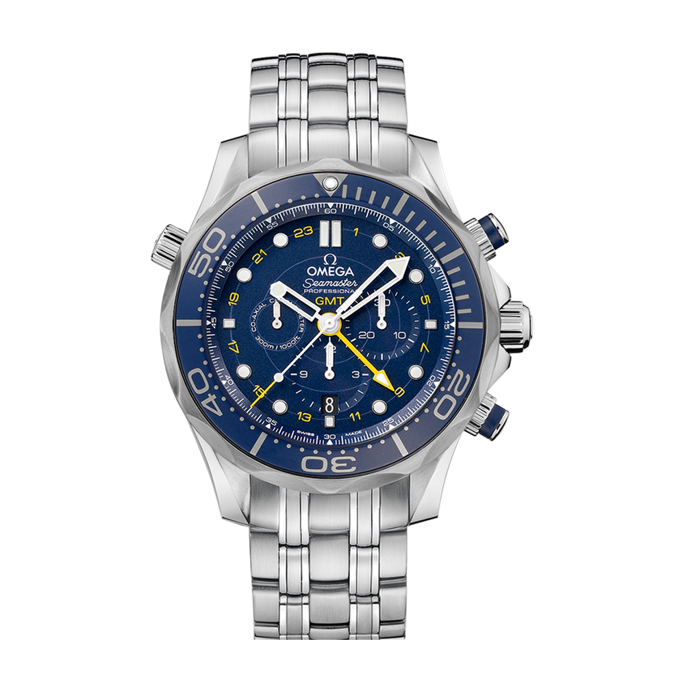 Omega Diver 300M GMT Chronograph 44 mm Blue Steel Bracelet