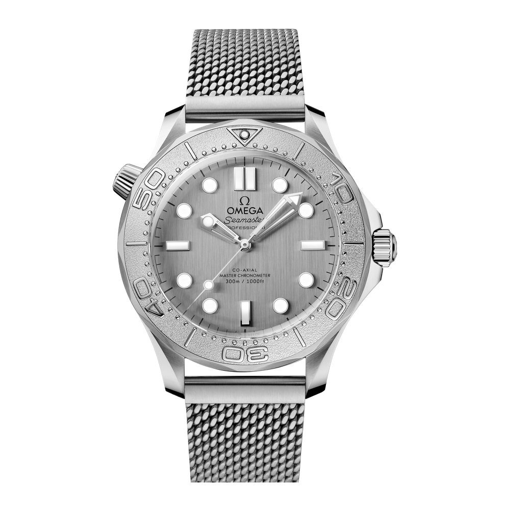 Omega Seamaster Diver 300M 42 mm Grey Dial Steel Mesh