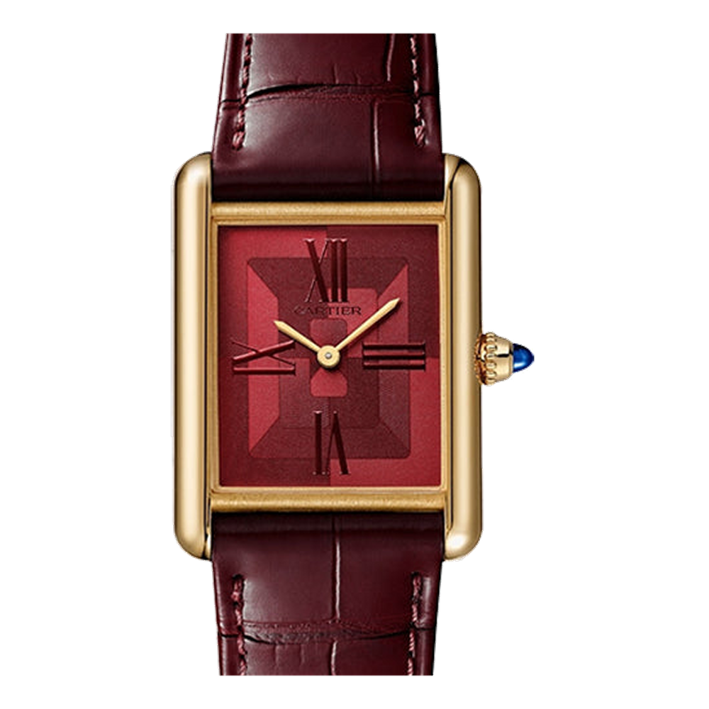 Cartier Tank Louis Cartier Large Manual Yellow Gold / Graphical Red