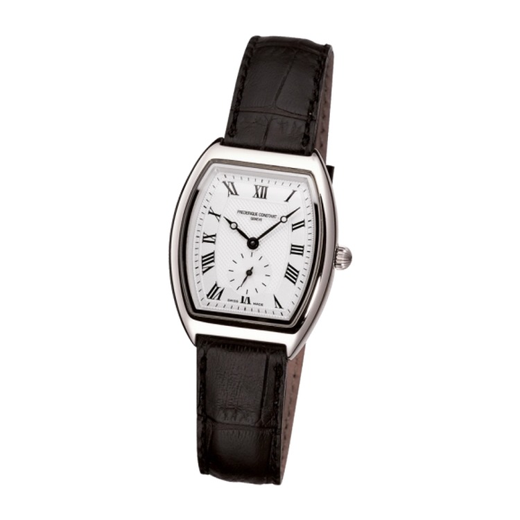 Frederique Constant Art Deco Tonneau Small Second Stainless Steel / Silver White Dial Straps