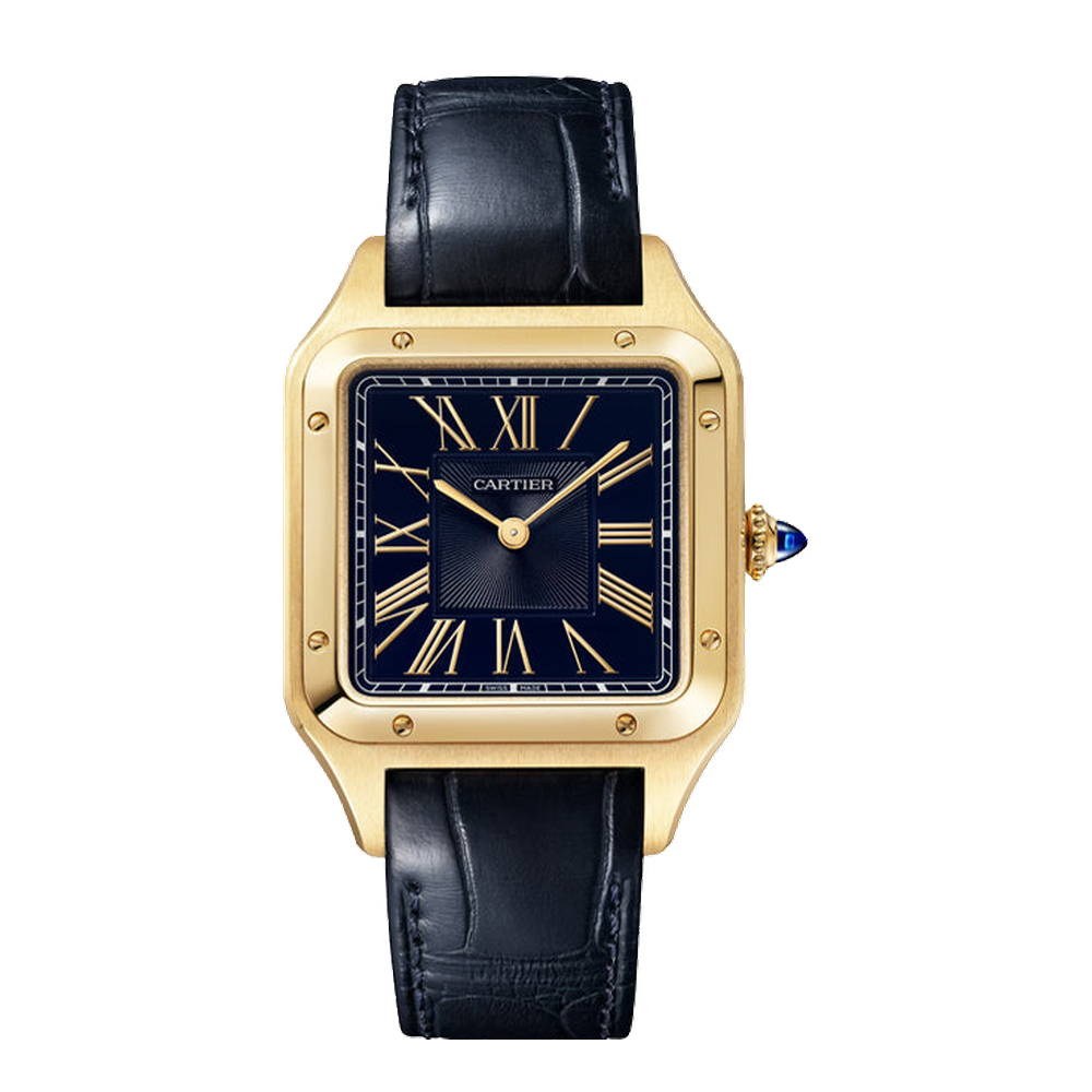 Cartier Santos-Dumont Large Blue/Navy Dial Straps