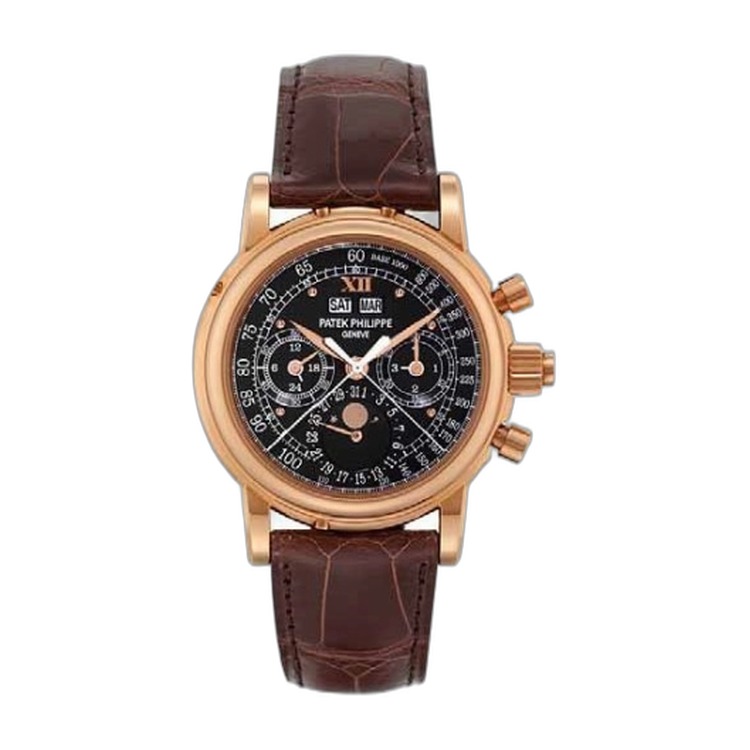 Patek Philippe Perpetual Calendar Split Seconds Chronograph 5004 Rose Gold / Black Roman