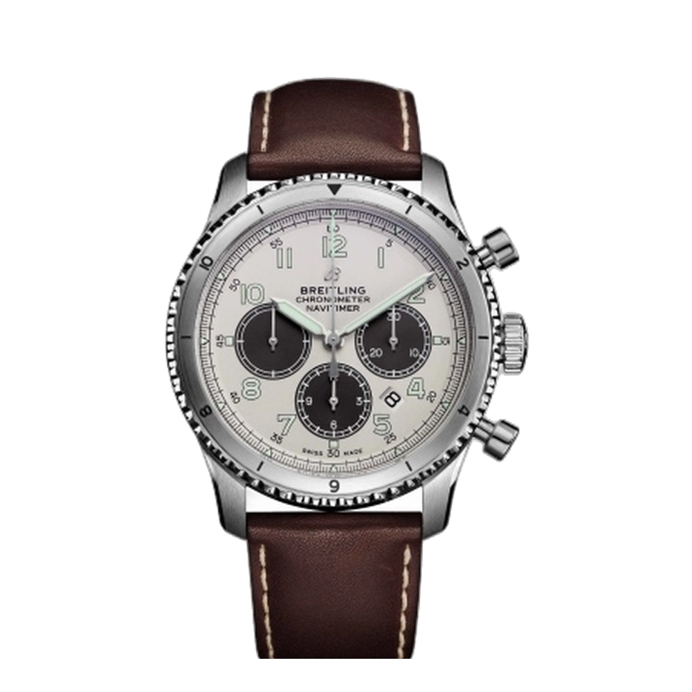 Breitling B01 Chronograph 43 Stainless Steel / Silver / Calf
