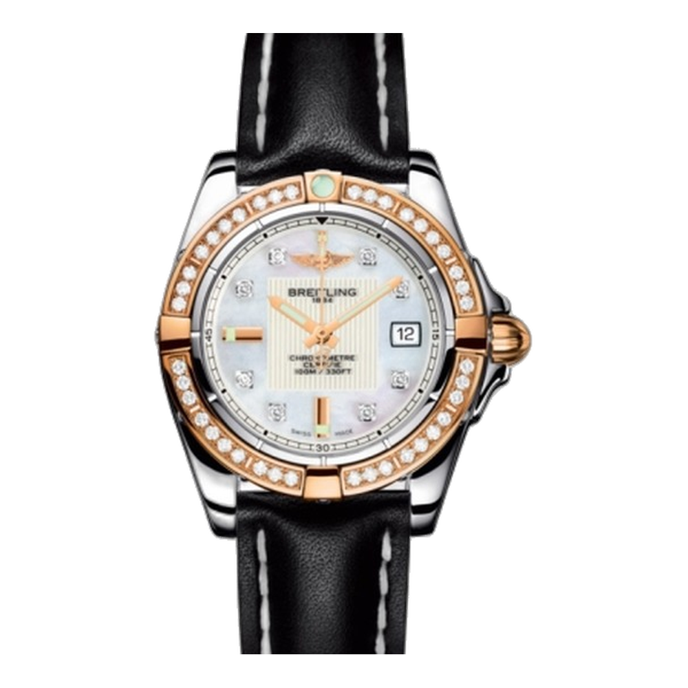 Breitling Stainless Steel / Rose Gold / Diamond / Pearl Diamond White Dial Straps