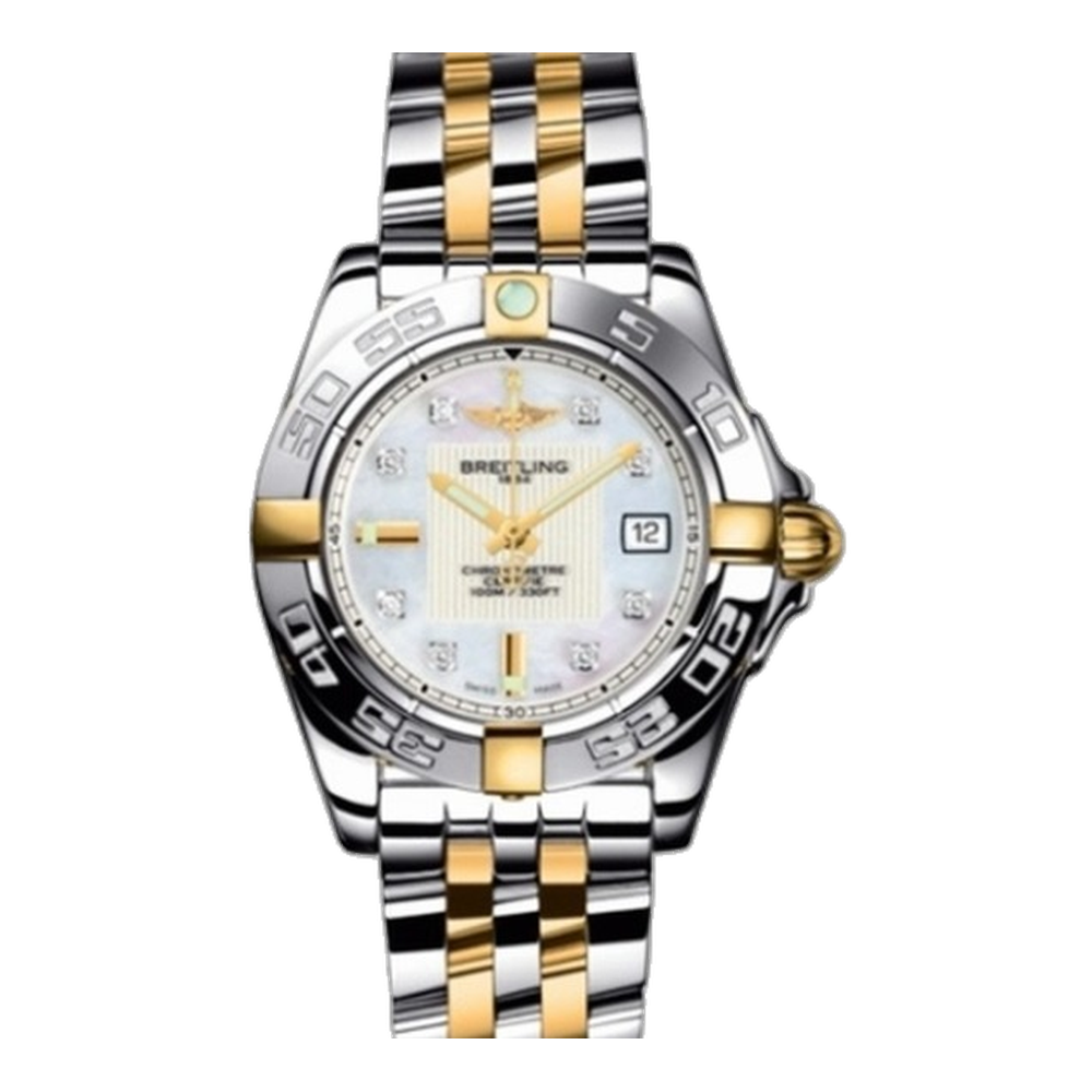 Breitling Two Tone MOP / Diamond White Dial Straps