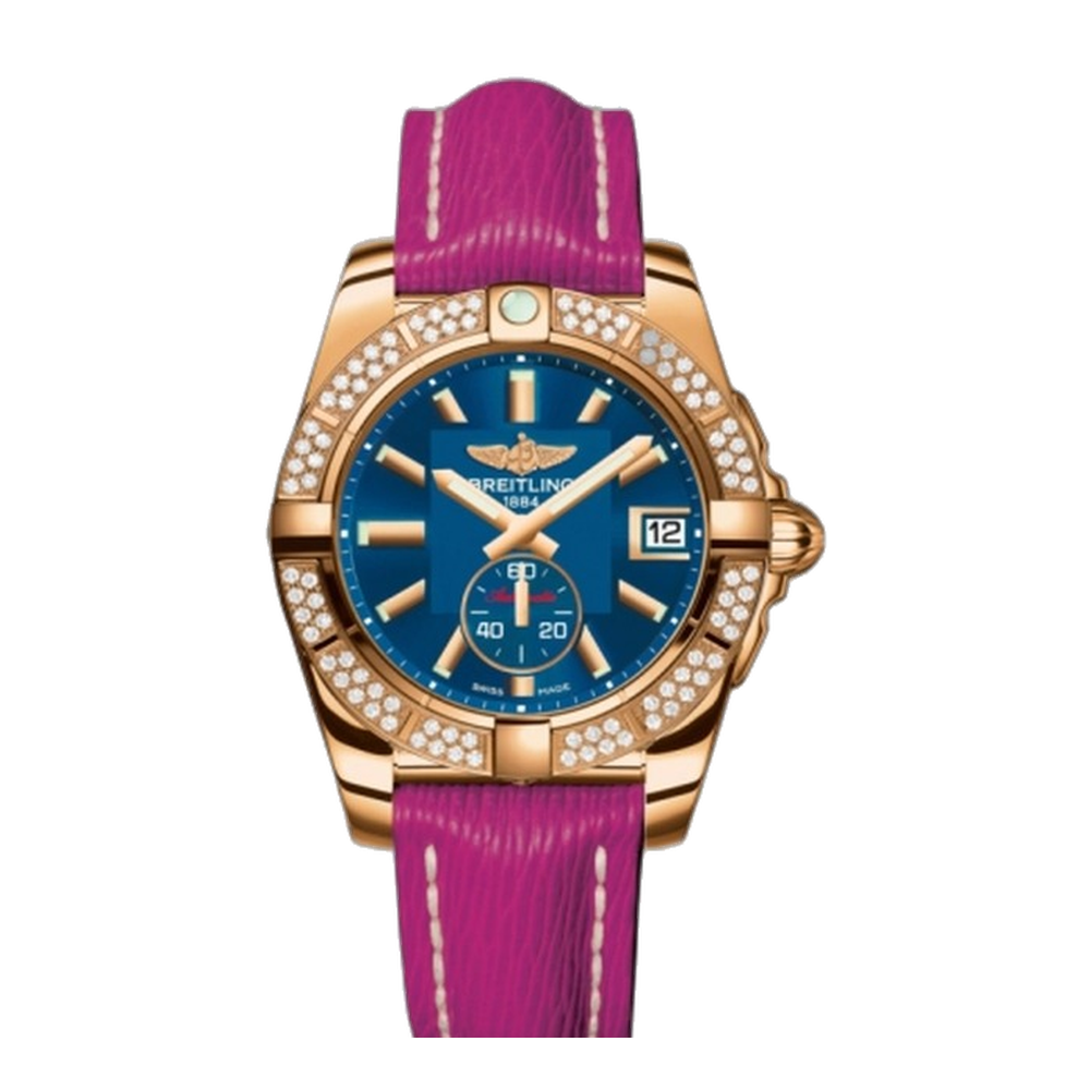 Breitling Automatic Rose Gold / Diamond / Gun Blue / Sahara