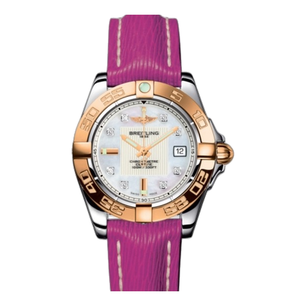 Breitling Stainless Steel / Rose Gold / Pearl Diamond / Sahara White Dial Straps