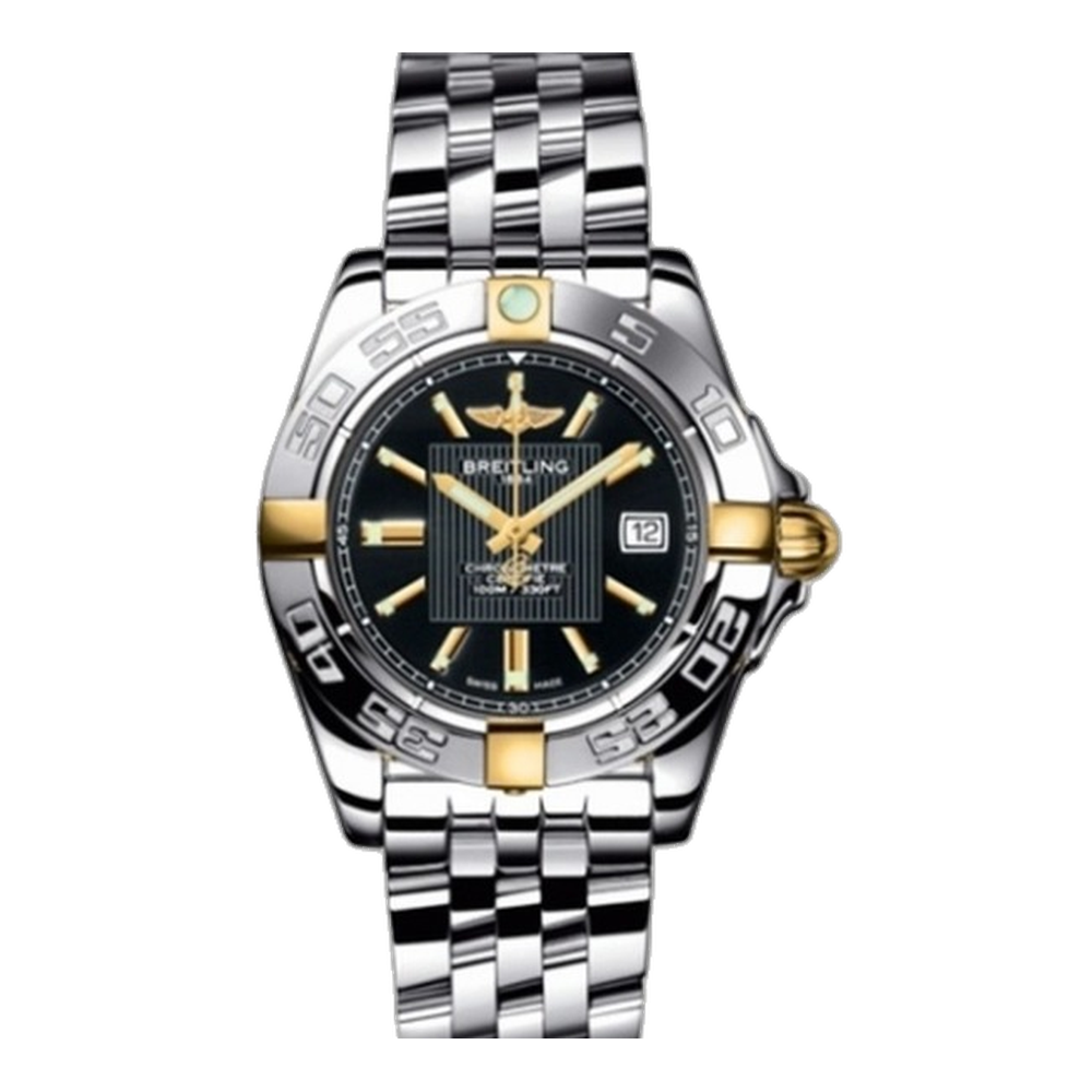 Breitling Two Tone Black / Bracelet Black Dial Straps