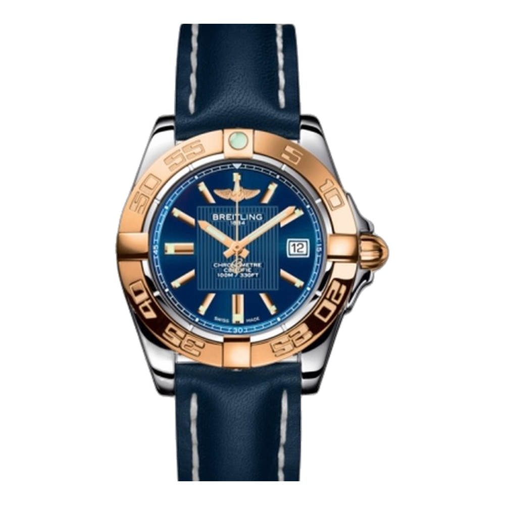 Breitling Stainless Steel / Rose Gold / Metallica Blue Blue/Navy Dial Straps