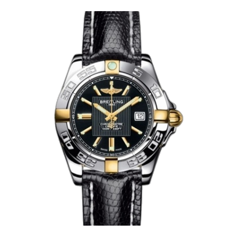 Breitling Two Tone Black / Teju Black Dial Straps