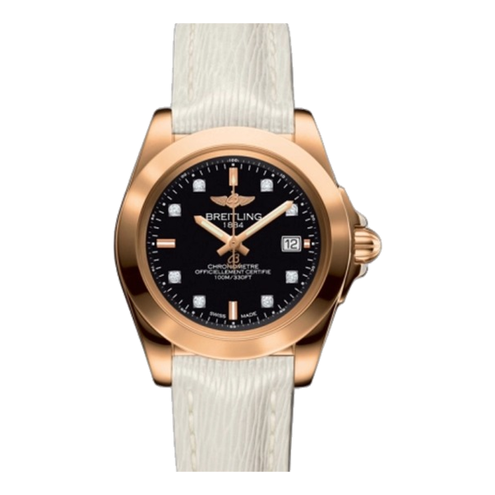 Breitling Sleek Edition Rose Gold / Trophy Black Diamond / Sahara Black Dial Straps